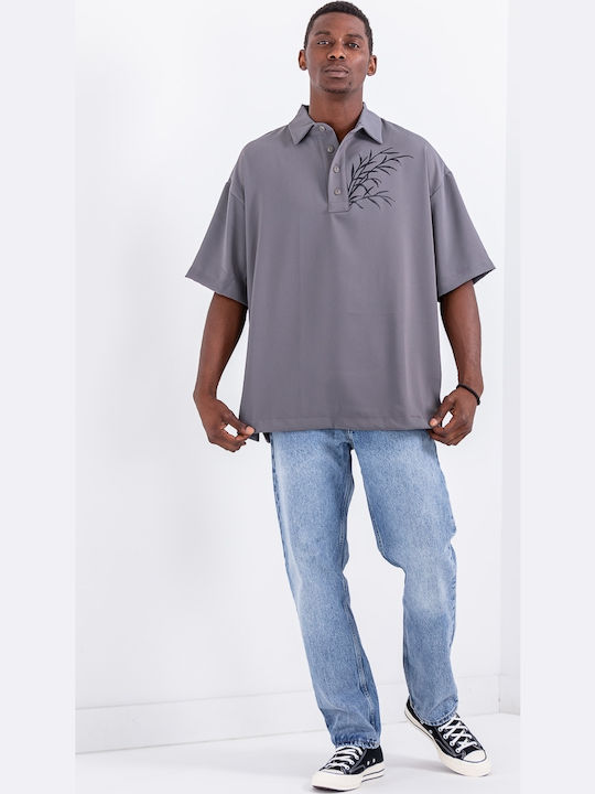 Polo Herrenbluse Kurzarm Graue