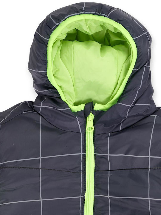 Kids' Casual Jacket Short Double Sided with Hood Gray