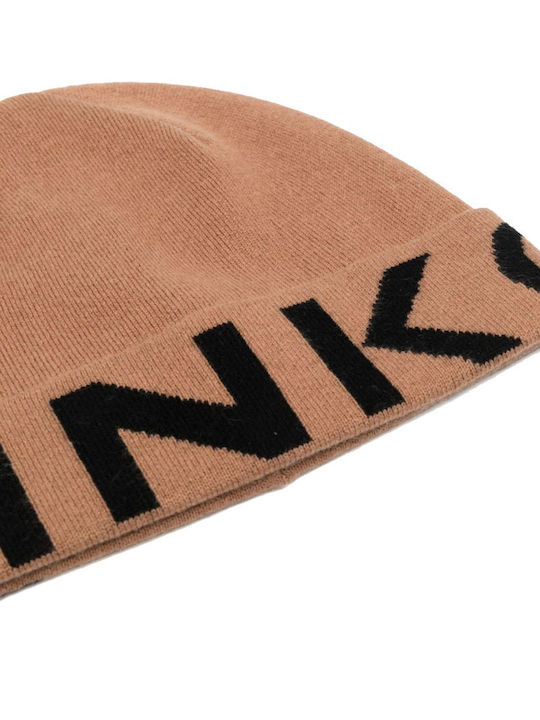 Pinko Knitted Beanie Cap Brown