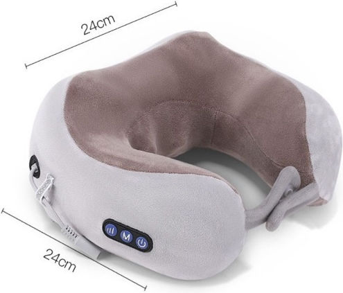 U-Shaped Pillow Massage Shiatsu for the Neck with Vibration and Infrared White
