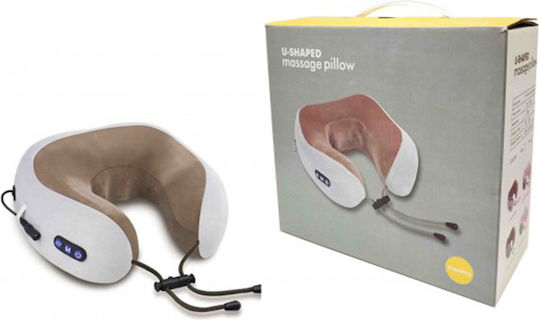 U-Shaped Pillow Massage Shiatsu for the Neck with Vibration and Infrared White