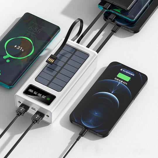 K-A12 Слънчева Power Bank 30000mAh с 2 USB-A порта Черен