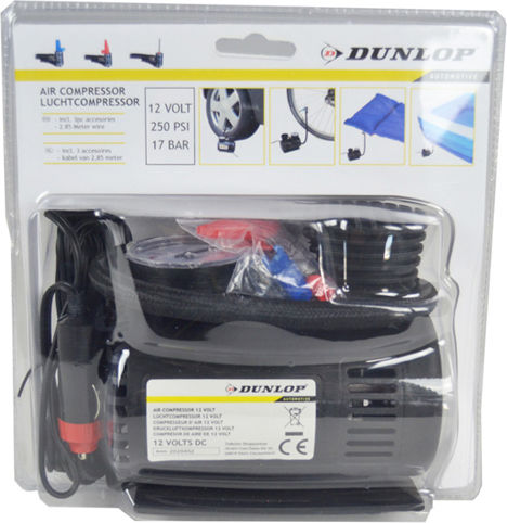 Dunlop Mini Car Tire Pump 250PSI Rechargeable 12V