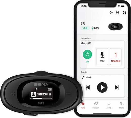 Sena 5RLITE-01D Dual Διπλή Ενδοεπικοινωνία για Κράνος Μηχανής με Bluetooth