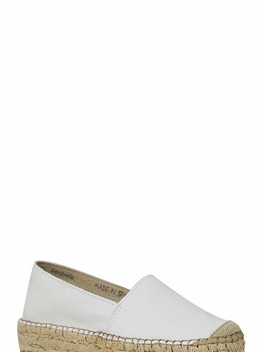 Women's Leather Espadrilles White