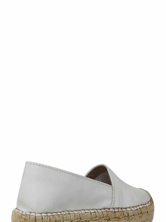 Women's Leather Espadrilles White