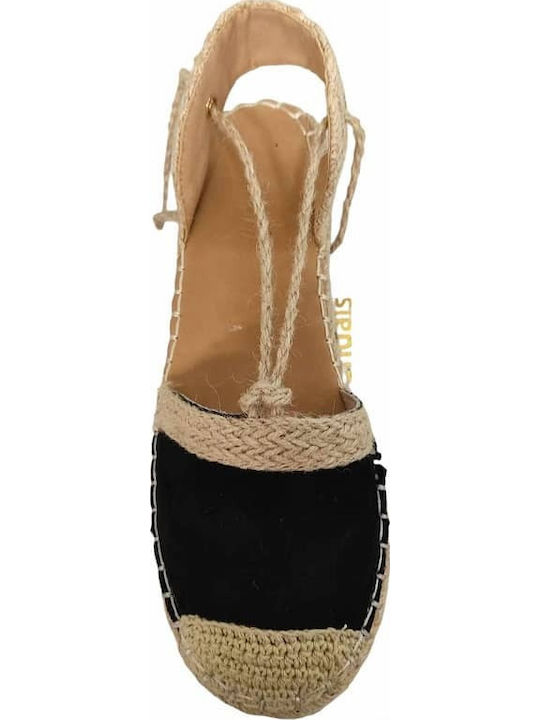 Women's Synthetic Leather Espadrilles Black
