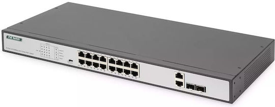 Digitus DN-95342 Unmanaged L2 PoE+ Switch with 16 Gigabit (1Gbps) Ethernet Ports and 2 SFP Ports