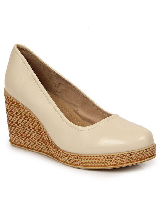 Filippo Riberti Women's Closed Toe Platforms Beige