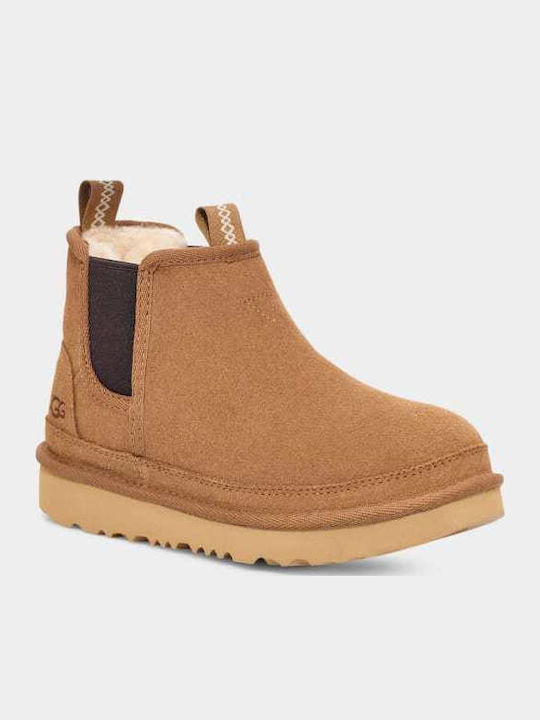 NEUMEL Suede Kids Boots Tabac Brown