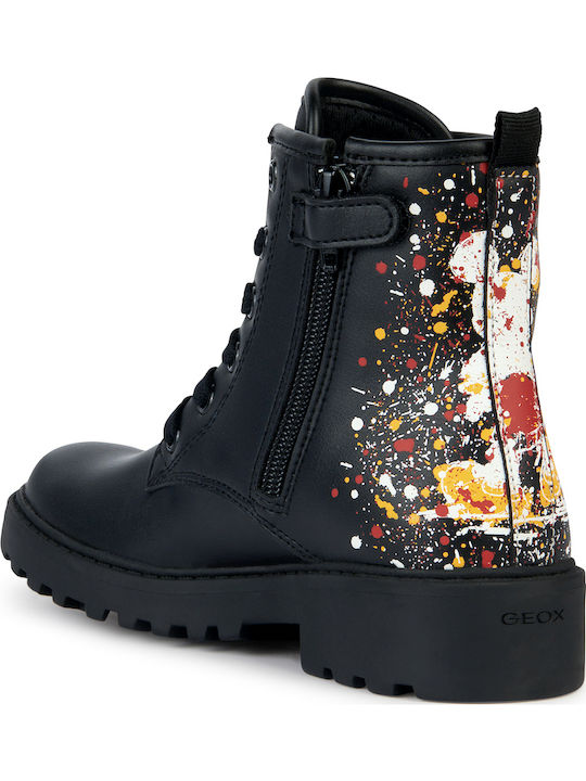 J Casey Lederne Kinderstiefel mit Reißverschluss Schwarz