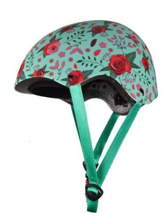 Kiddimoto Floral Παιδικό Κράνος για Ποδήλατο Πόλης Πράσινο