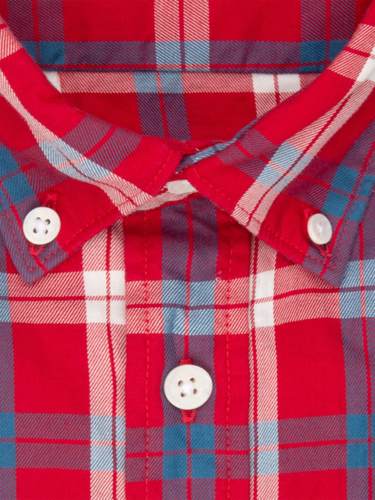 Seidensticker Men's Shirt Short Sleeve Cotton Checked Red