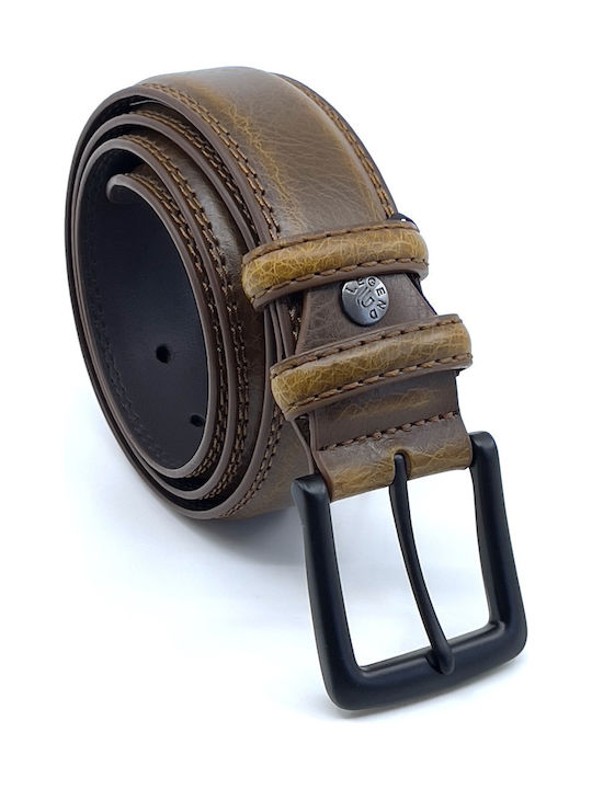 Wide Men's Belt Leather Brown