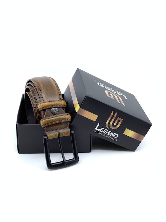 Wide Men's Belt Leather Brown