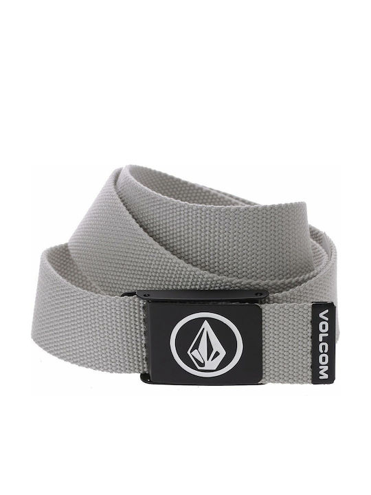 Circle Web Men's Belt Fabric Webbing Belt Heather Grey / Silver
