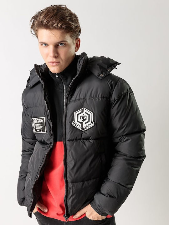 Devergo Men's Winter Puffer Jacket Black