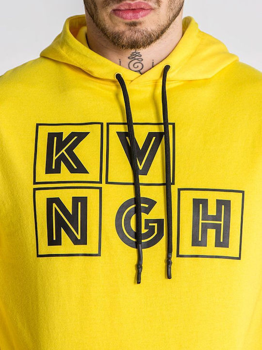 Gianni Kavanagh Herren Sweatshirt mit Kapuze Gelb