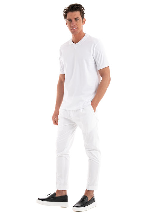 Paul Miranda Men's Short Sleeve Blouse Polo White