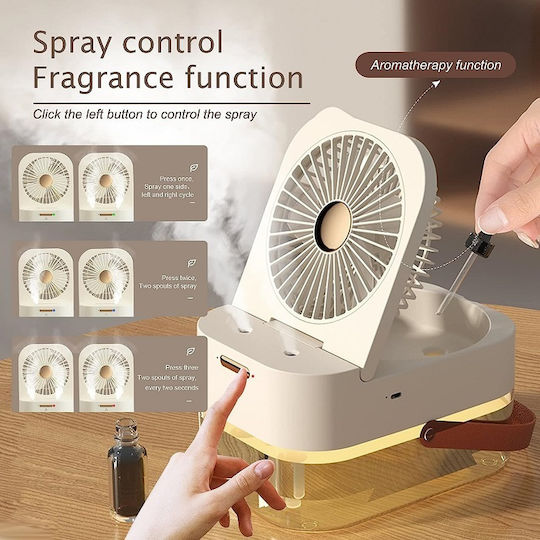 USB Fan with Water and Lighting 10W White 801208_W 6972113801208W