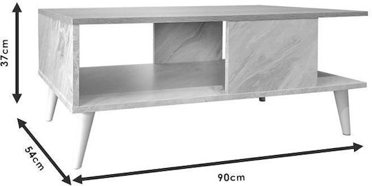 Mese De Cafea Rectangular Central Moses Din Lemn Bej L90xL54xÎ37.5cm