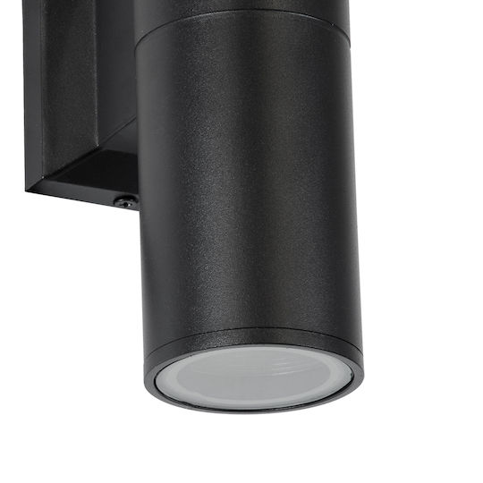 GloboStar Wally Wandmontierte Außenbeleuchtung Punkt GU10 IP65 Doppelstrahl 6.4x11x25cm