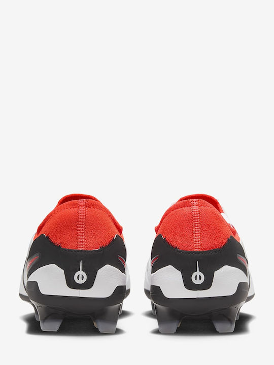 Nike Tiempo Legend 10 Pro Football Shoes with Cleats White / Bright Crimson / Black