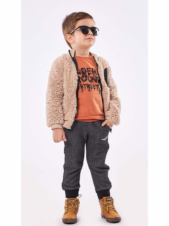 Hashtag Kids Sweatpants Set Beige 2pcs