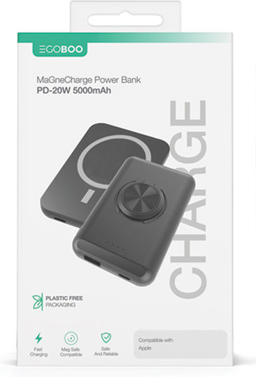 Egoboo MagSafe Power Bank 5000mAh 15W Stromlieferung Schwarz