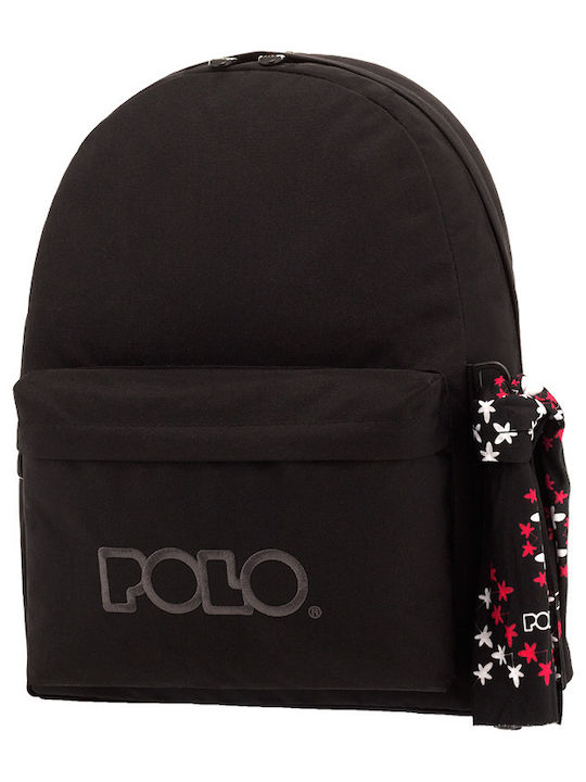 Polo Original Scarf School Bag Backpack Junior High-High School Black with Water Bottle Holder 20Liters 2023