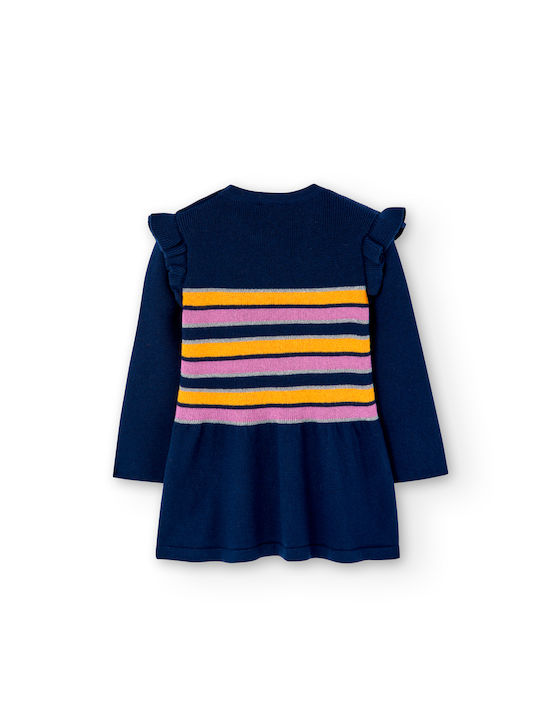 Boboli Kids Dress Long Sleeve Navy Blue