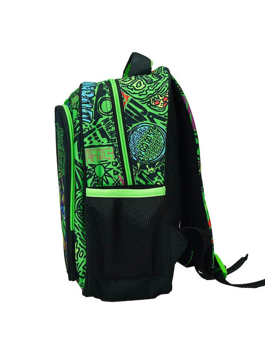 Gim TMNT Ninja Turtles School Backpack Kindergarten with Water Bottle Holder Green 12 Litres 24 x 12 x 31cm