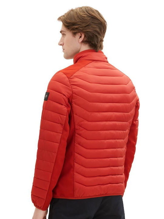 Tom Tailor Men's Winter Puffer Jacket Waterproof Red