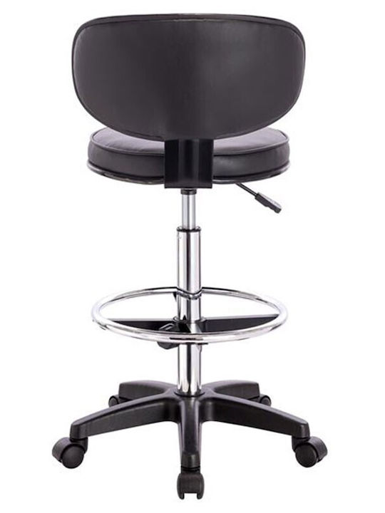 Office Desk Stool with Backrest BF406 Black 50x50x90cm