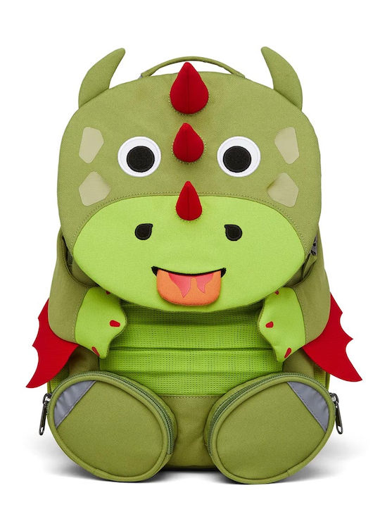 Affenzahn Dragon School Bag Backpack Kindergarten Green with Water Bottle Holder 8Liters