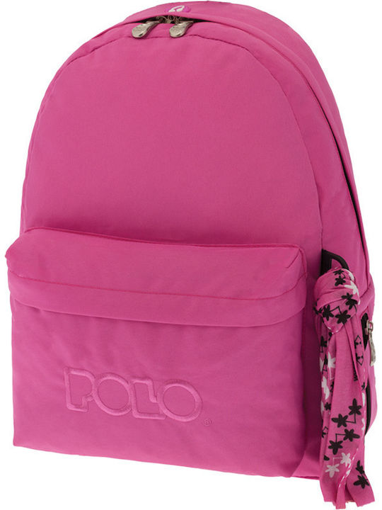 Polo Original Scarf School Bag Backpack Junior High-High School Fuchsia with Water Bottle Holder 20Liters 2020