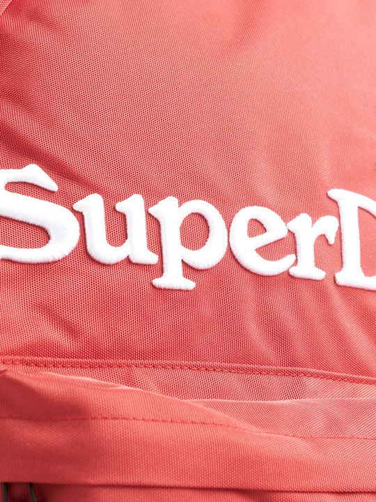 Superdry Ghiozdan Școlar Vintage Graphic Montana pentru Spate Clasa Gimnazială - Liceu Roșu cu Husă pentru Sticlă de Apă