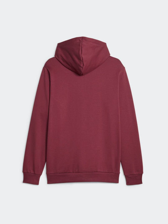 Puma Herren Sweatshirt mit Kapuze und Taschen Burgundisch