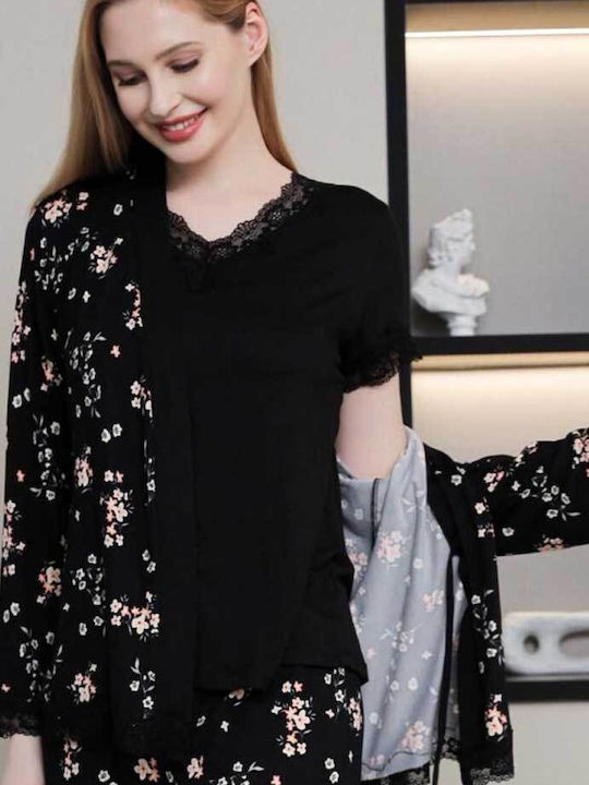Fuanna Set Pijamale pentru Femei Negru