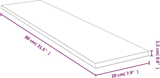 Raft Perete Bambus 80x20x1.5cm