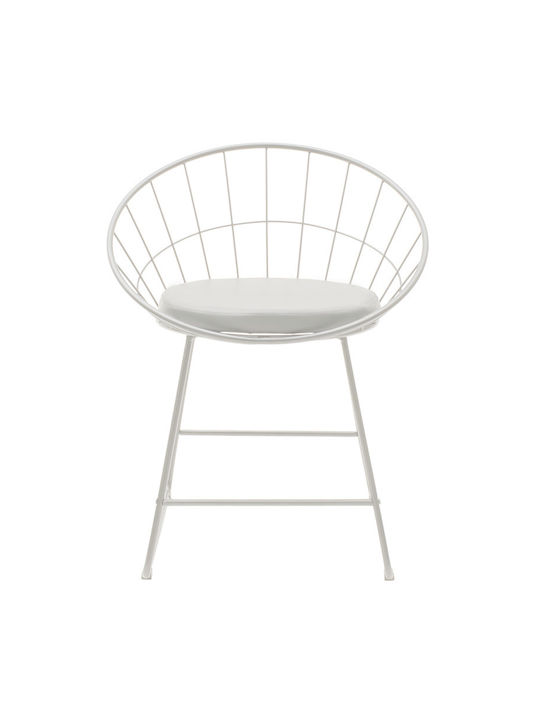 Seth Dining Room Metallic Chair White 58x50x71cm