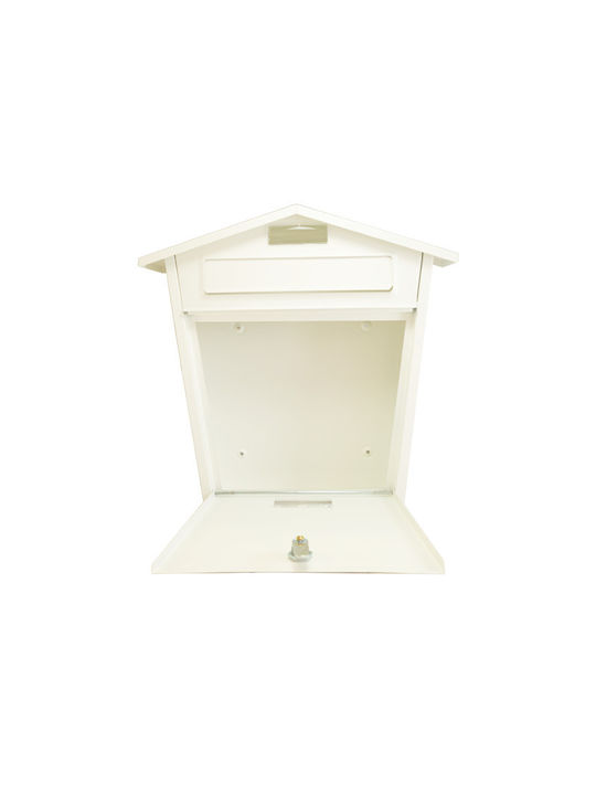 F.F. Group Outdoor Mailbox Metallic in White Color 37x13.6x36cm