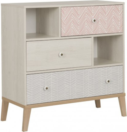 Wooden Bedroom Chest of Drawers Alika with 3 Drawers 94x41x95cm