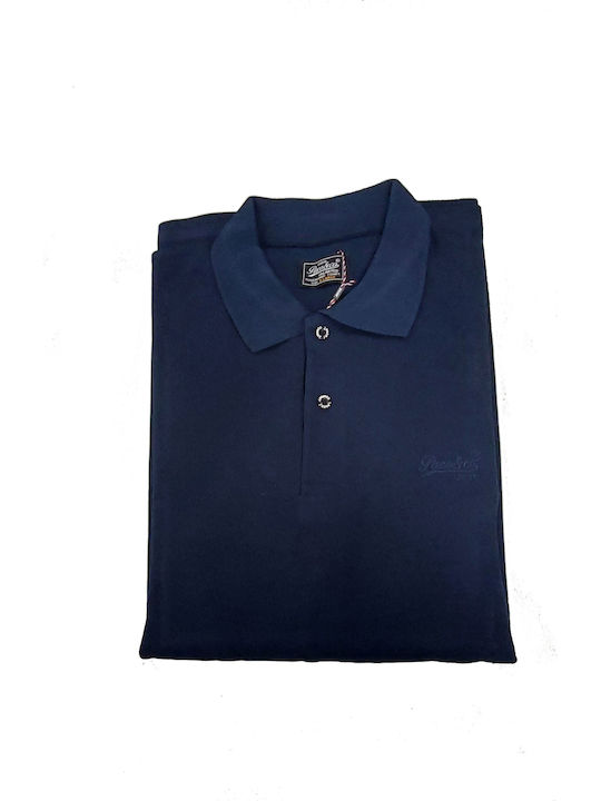 Paco & Co Men's Long Sleeve Blouse Polo Navy Blue