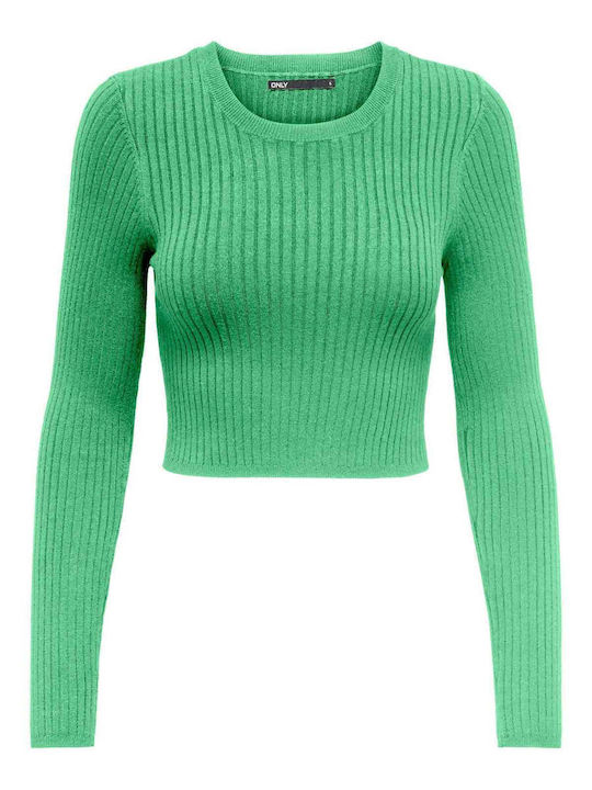Only Women's Long Sleeve Crop Sweater Green