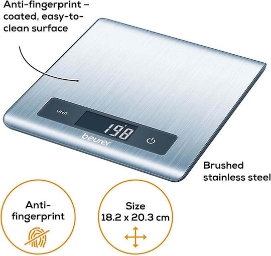 Beurer KS 51 Digital Kitchen Scale Up To 5kg Inox