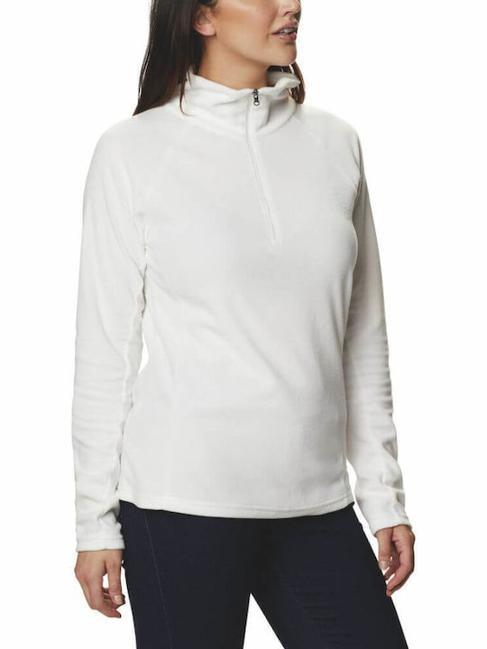 Glacial Iv Women's Fleece Blouse Long Sleeve with Zipper White