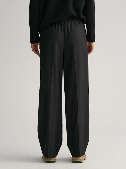 Gant Women's Fabric Trousers in Relaxed Fit Black