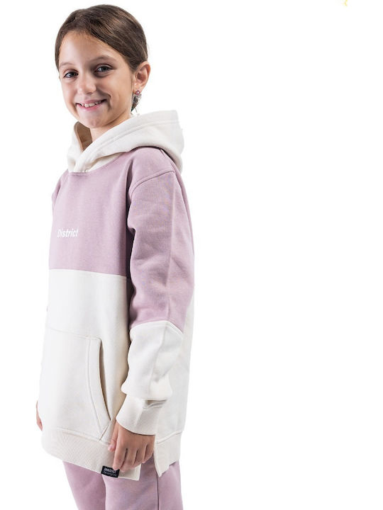 Fleece Παιδικό Φούτερ με Κουκούλα Εκρού
