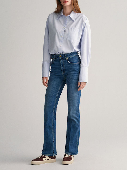 High Waist Women's Jean Trousers Flared in Slim Fit